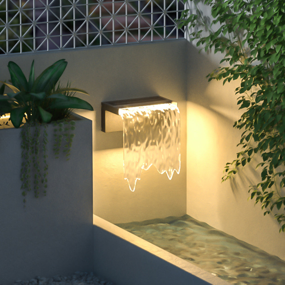 Arisha Modern Minimalist Metal Acrylic Solar Waterproof Outdoor Wall Lamp - Letslighting