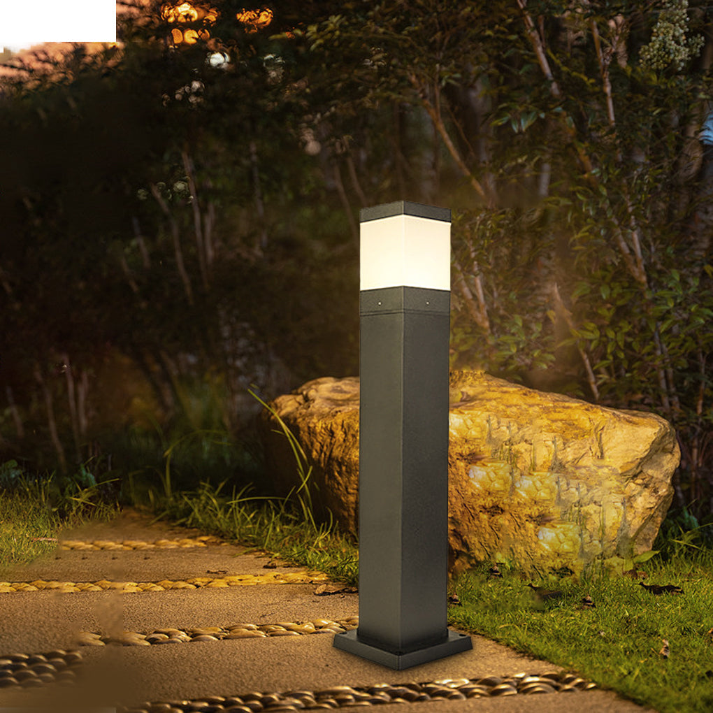 Minimalist Square LED Outdoor Light Modern Bollard Lights for Elegant Home Exterior