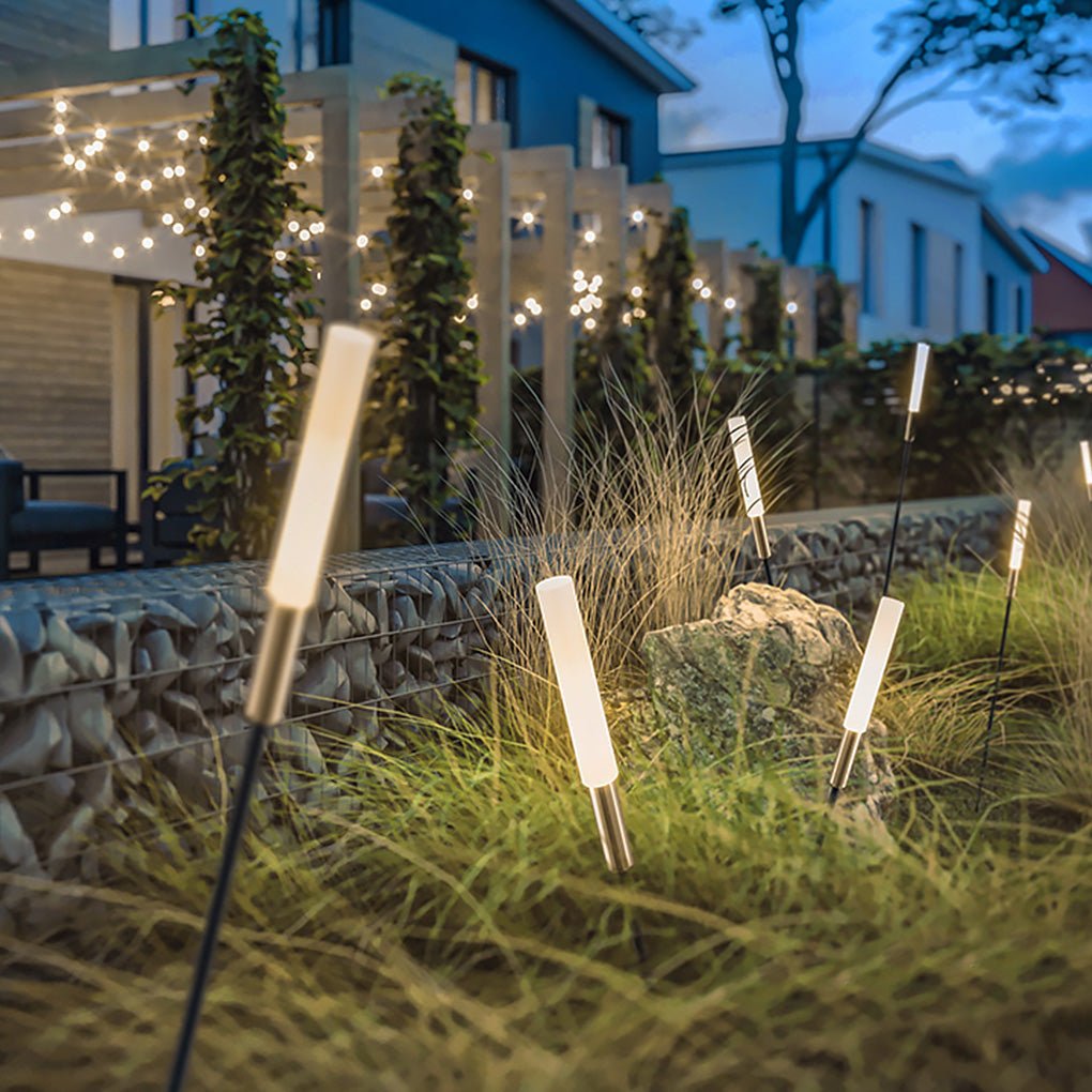 Reed & Cattail Outdoor Column Lights Low Voltage Solar LED Landscaping Garden Lawns Lighting - Lamp Outdoor