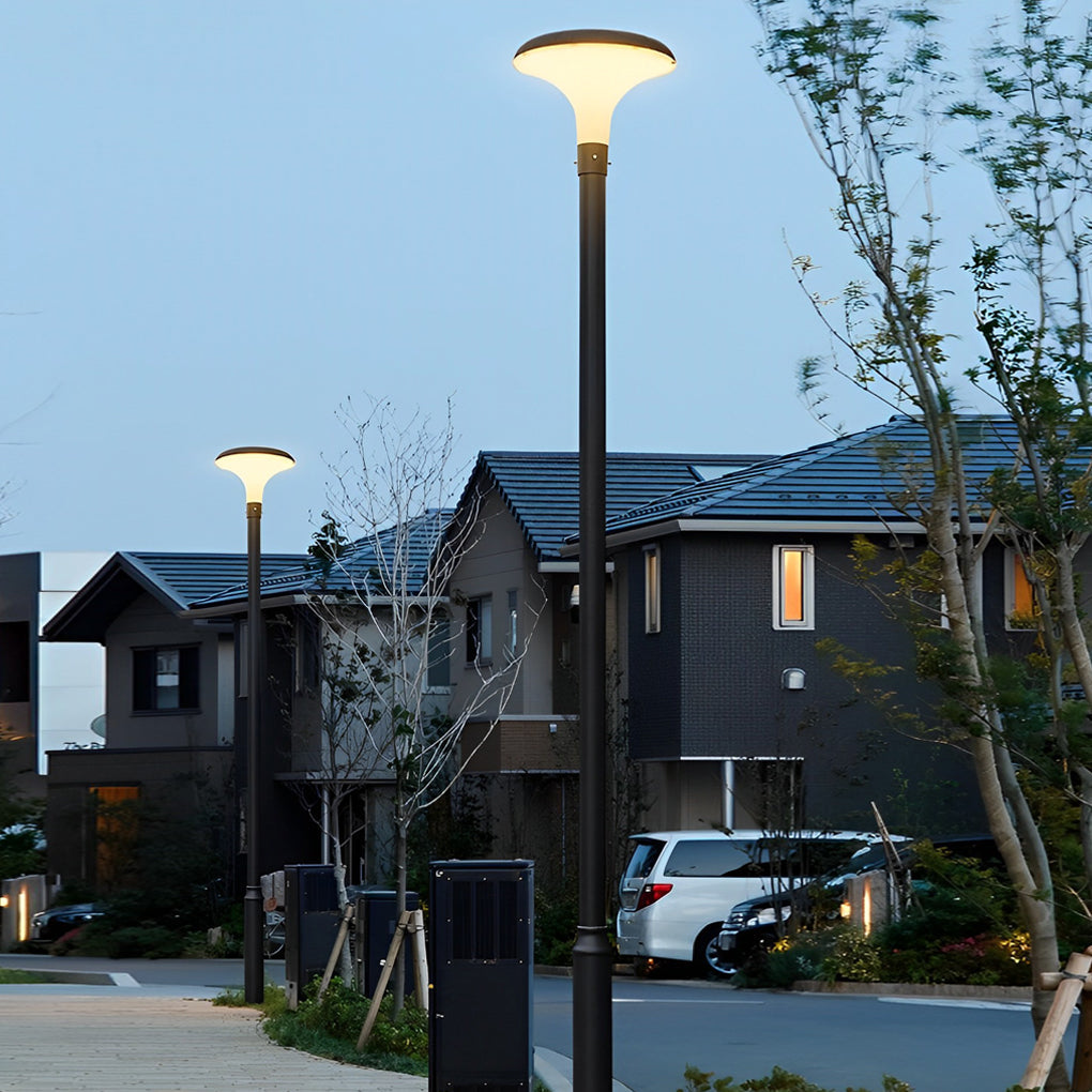 Round Mushroom Waterproof Intelligent Modern Solar Lamp Post Light Head - Dazuma
