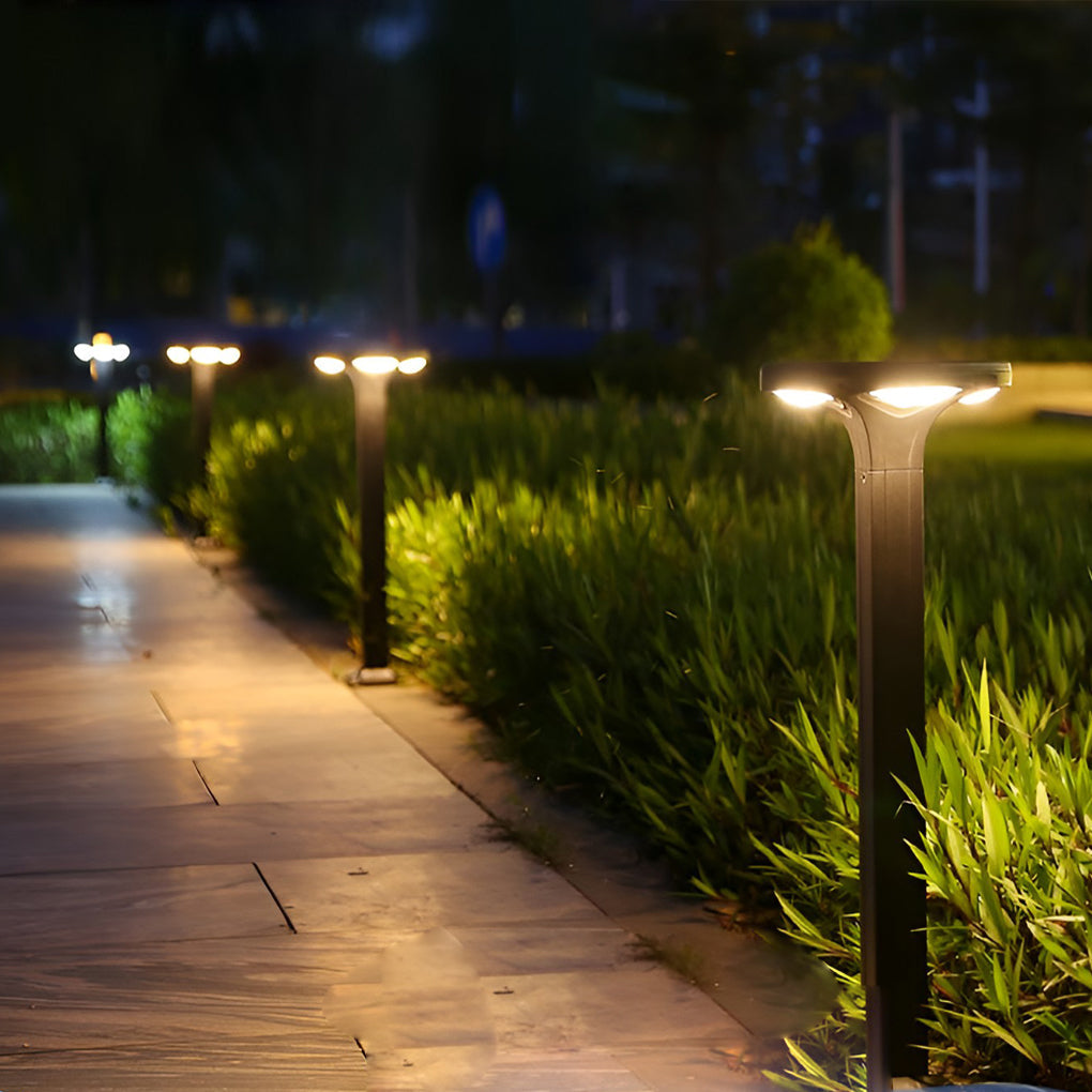Square Waterproof LED Outdoor Black Modern Path Lights Post Lighting - Dazuma