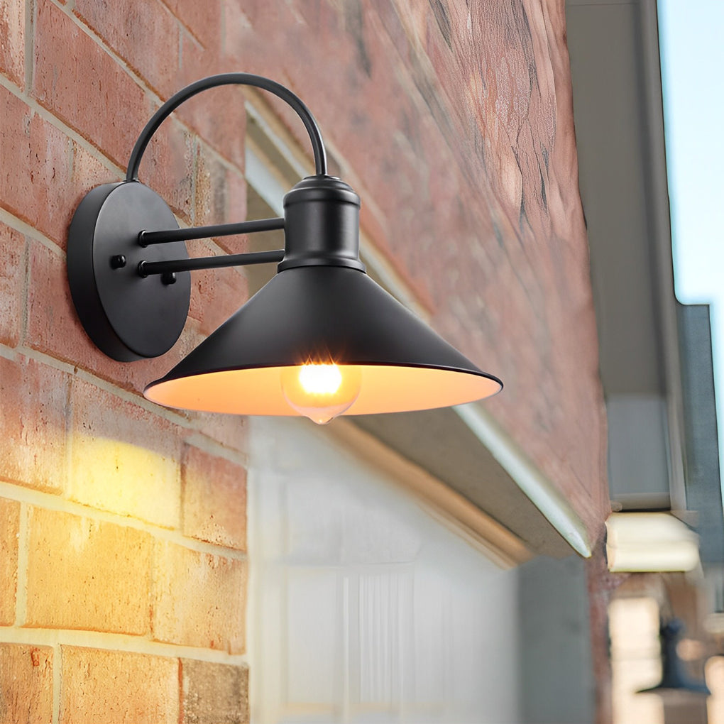 Retro Conical Iron Waterproof Industrial Style Outdoor Wall Lamp Exterior Lights - Lamp Outdoor