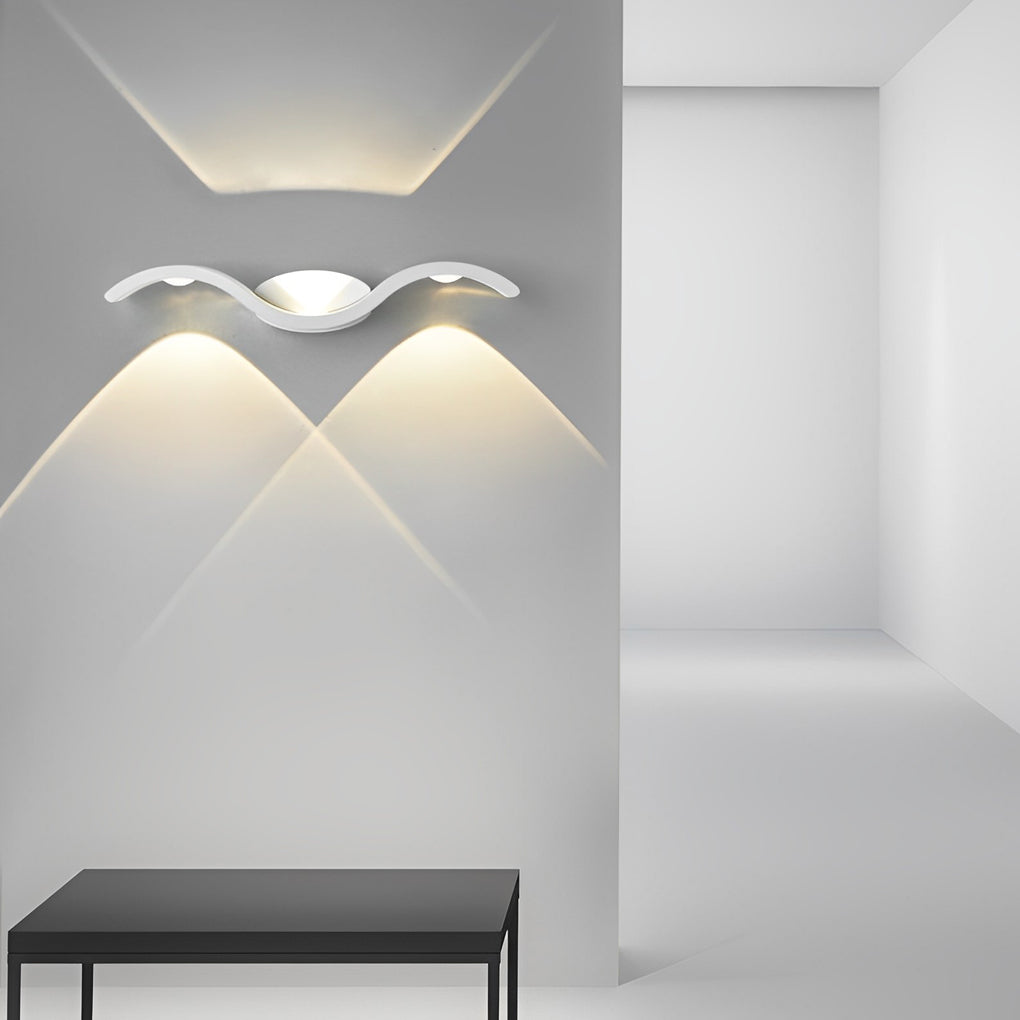 Outdoor Seagull Creative Wavy Wall Mounted Up Down LED Lighting | Dazuma