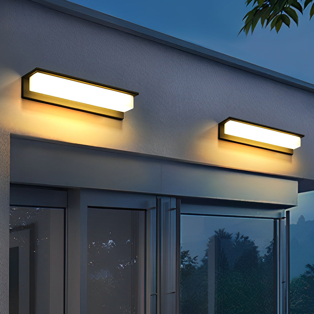 Minimalist Rectangular Waterproof LED Modern Solar Wall Lamp Exterior Lights - Lamp Outdoor