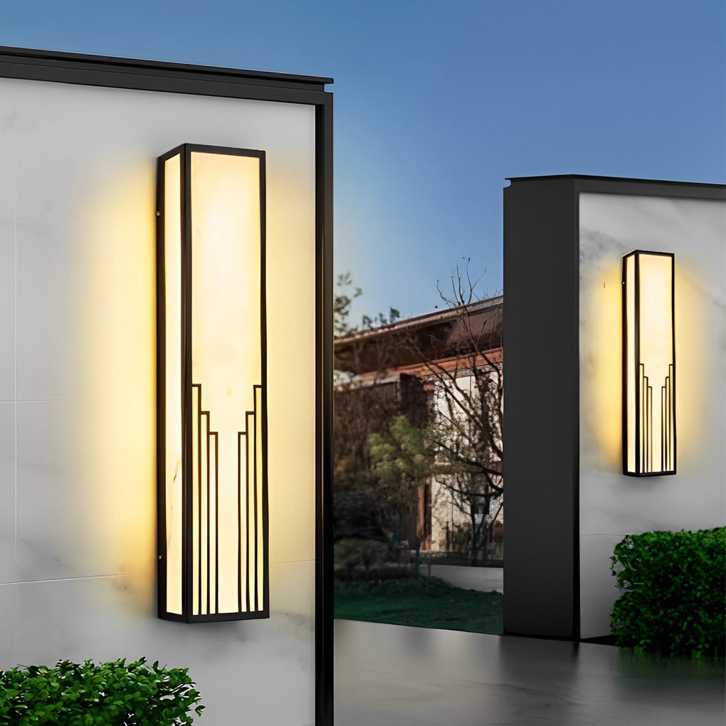 Strip Rectangular Resin Waterproof LED Black Modern Outdoor Wall Light | Dazuma