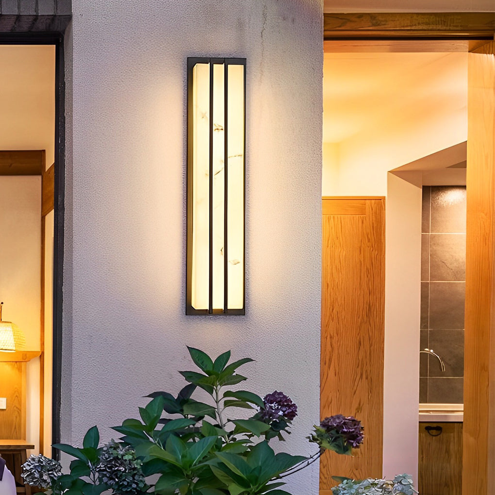 Minimalist Resin Waterproof LED Black Modern Outdoor Wall Light Fixture | Dazuma