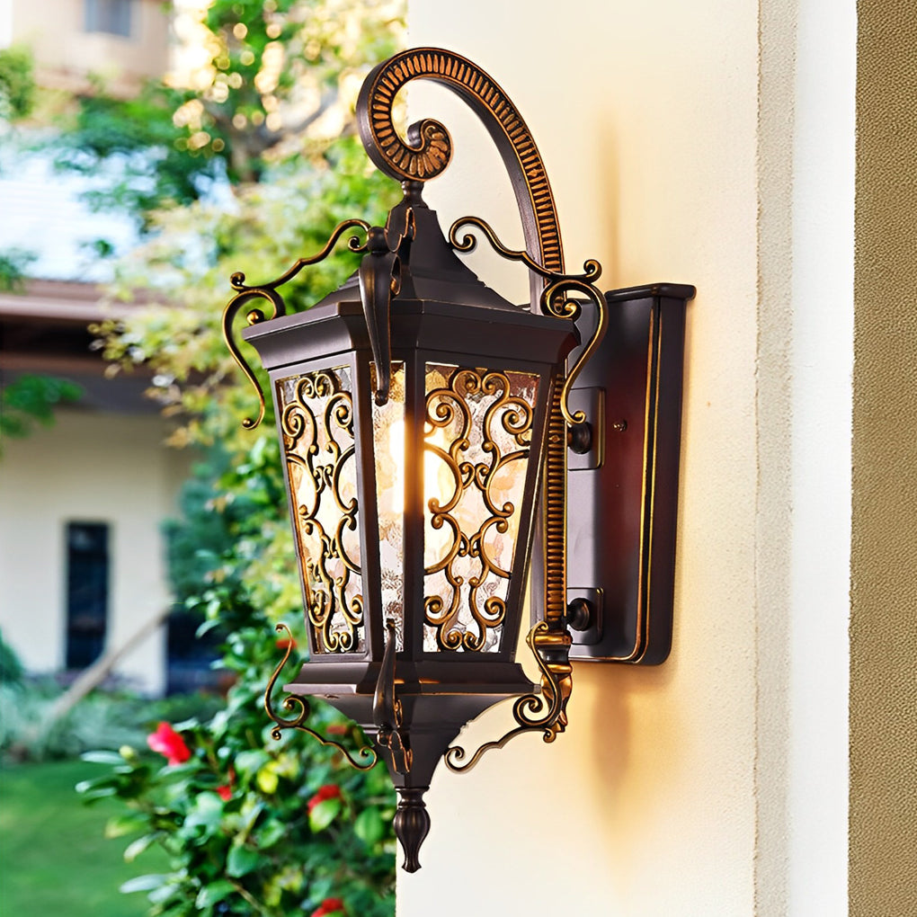 Retro Pattern Outdoor Waterproof European Style Wall Lamp Exterior Lights | Dazuma