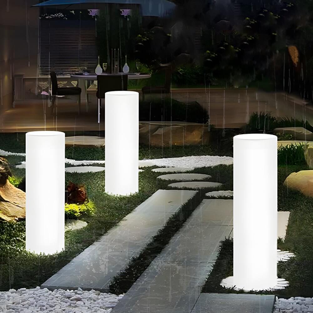 Cylinder PE LED Outdoor Floor Lamp with Remote, Color Changing RGB - Lamp Outdoor