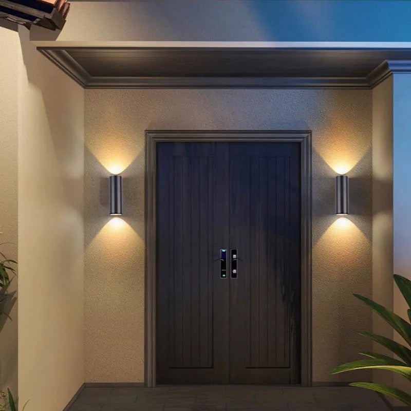 Ray Minimalist Double-headed LED Outdoor Wall Lamp Metal Glass Garden Corridor - Letslighting
