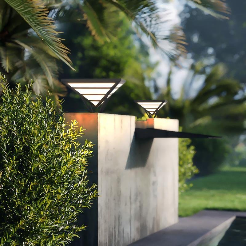 Geometric Aluminum Waterproof LED Black Modern Outdoor Light Pillar Lamp - Lamp Outdoor