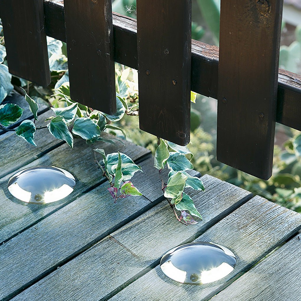 Round DC12V Modern Recessed LED Step Lights Waterproof Underground Garden Deck Lighting