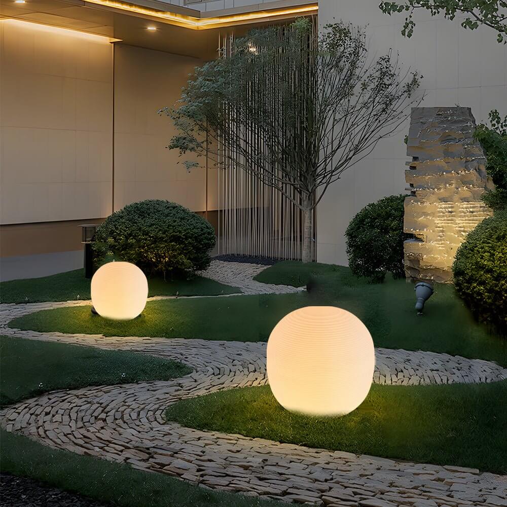 Modern Hardwired Outdoor Floor Lantern Warm LED Light in 13.4 inch & 15.7 inch Stylish for Garden - Lamp Outdoor