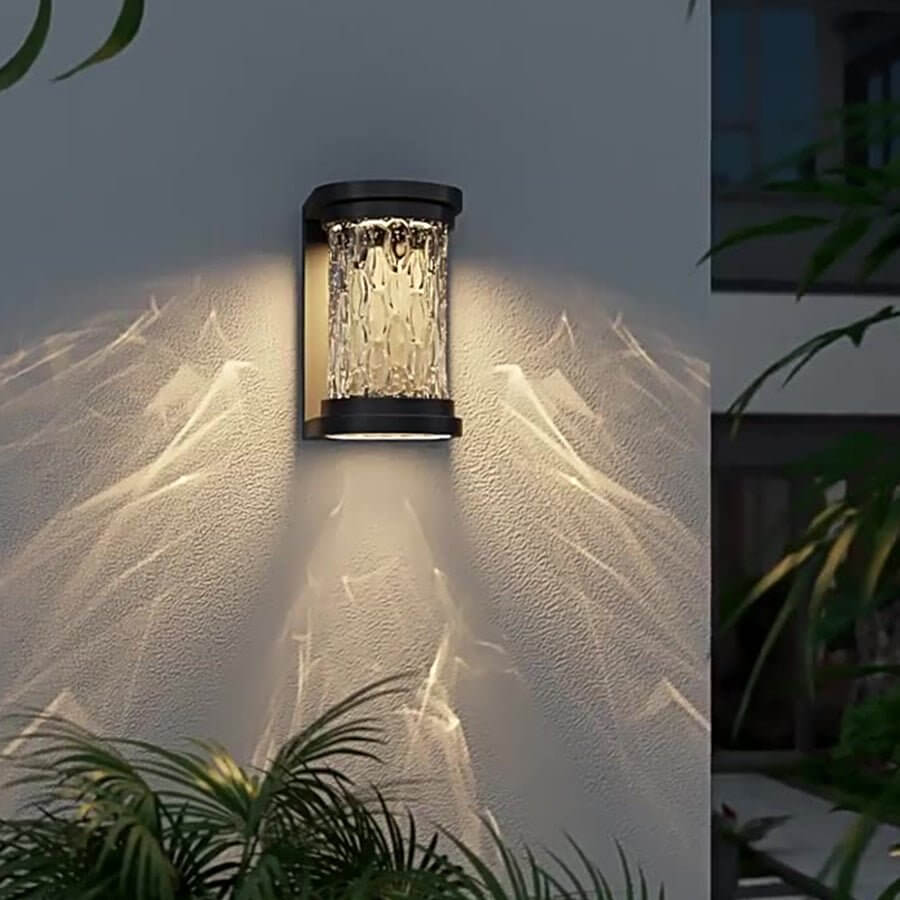 Modern Luxury Glass Stereoscopic Luminescence Cylindrical LED Wall Light - Lamp Outdoor