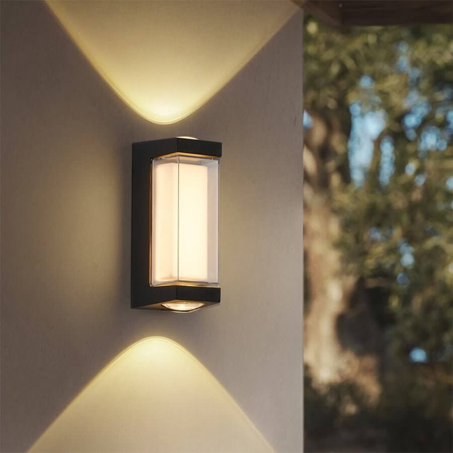 Sleek Dual-Directional Outdoor Wall Light with Modern Arc & Rectangular Designs - Lamp Outdoor