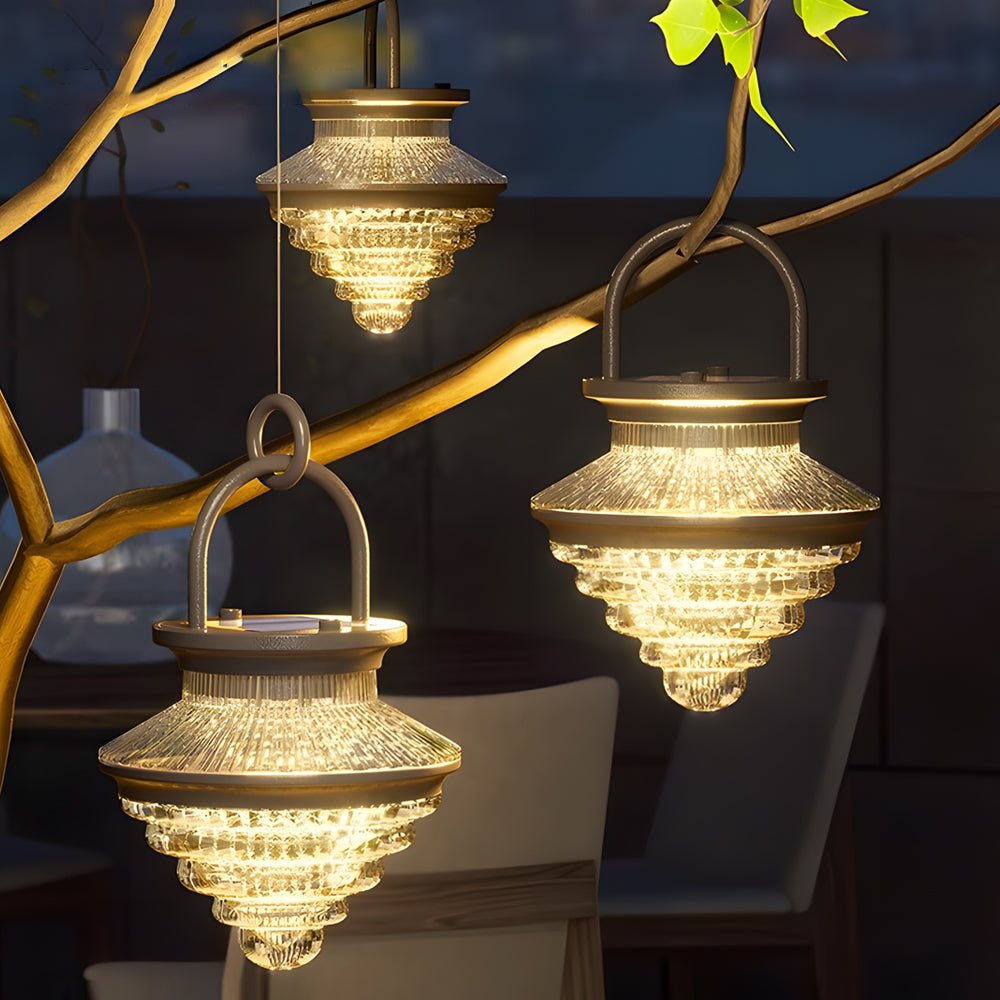 Waterproof Portable 3 Step Dimming USB Charging Solar Outdoor Lanterns - Lamp Outdoor