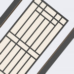 Traditional Asian Outdoor Light with Rectangular Frame and Patterned Lampshade