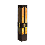 Rectangular Outdoor Garden Lights with Streak Cut Design Elegant Landscape Bollard Lights