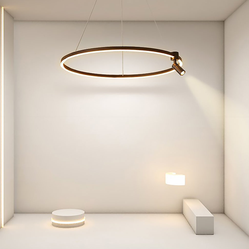 Simple Linear Modern Chandeliers Adjustable Angle Spotlight Circle Chandelier - Lamp Outdoor