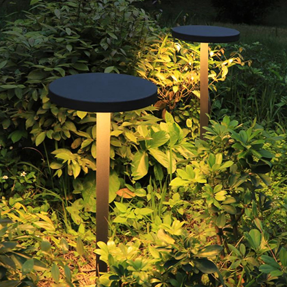 Ray Modern Metal Disc Solar Outdoor Bollard Light - Lamp Outdoor