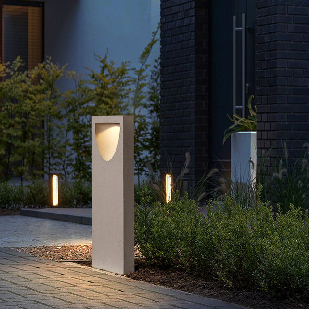 Ray Modern Stone Reflection Outdoor Path Light, Gray - Lamp Outdoor