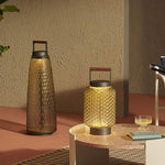 Valentina Vintage Lantern Metal/Glass Outdoor Floor Lamp - Lamp Outdoor