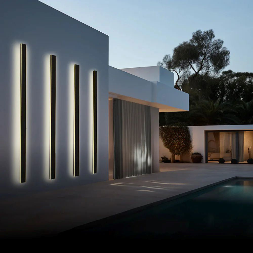 Arisha Ripple Minimalist Linear LED Outdoor Wall Lamp Metal Garden Corridor Balcony - Letslighting