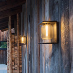 Ray Modern Rectangular Metal Glass Lantern Solar Outdoor Waterproof Wall Lamp - Lamp Outdoor