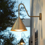 Arisha Modern Minimalist Cone Metal Outdoor Waterproof Wall Lamp，Black/Gold - Letslighting