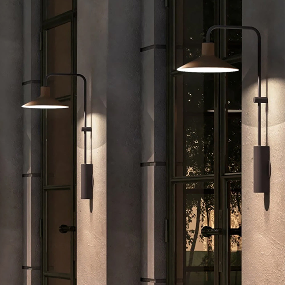 Arisha Modern Minimalist Wide Cone Shape Metal Outdoor Waterproof Wall Lamp - Letslighting