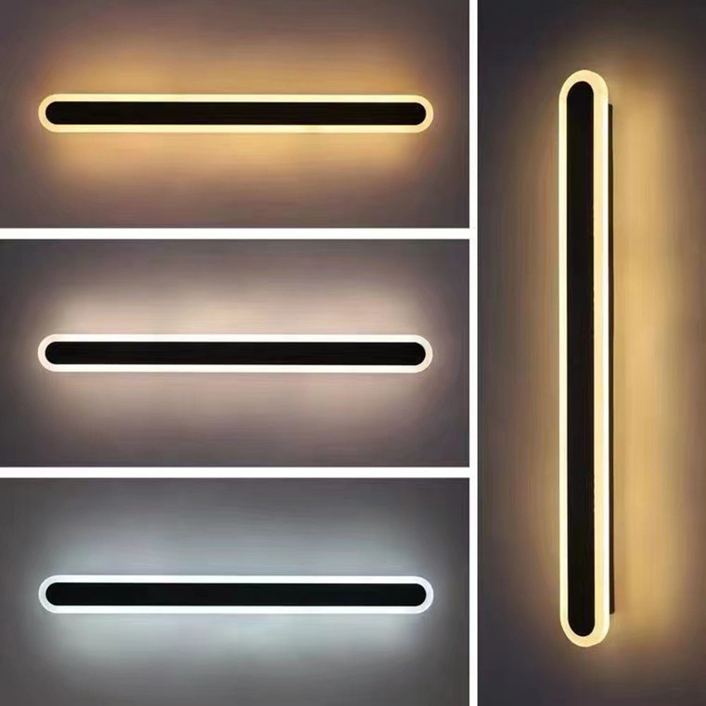 Arisha Minimalist Metal Linear Oval Outdoor Wall Lamp - Letslighting