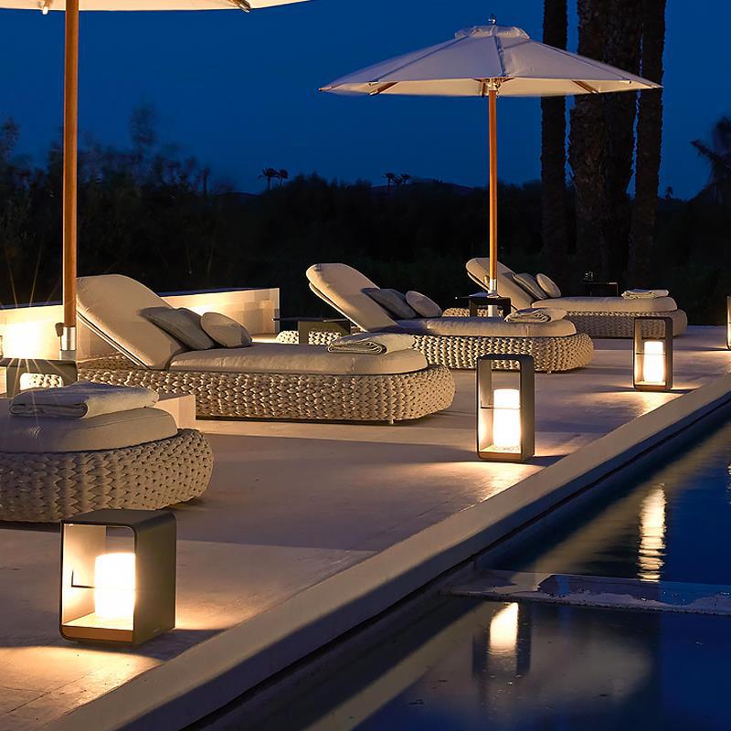 Ray Minimalist Cuboid Candle Outdoor Floor Lamp Garden - Lamp Outdoor