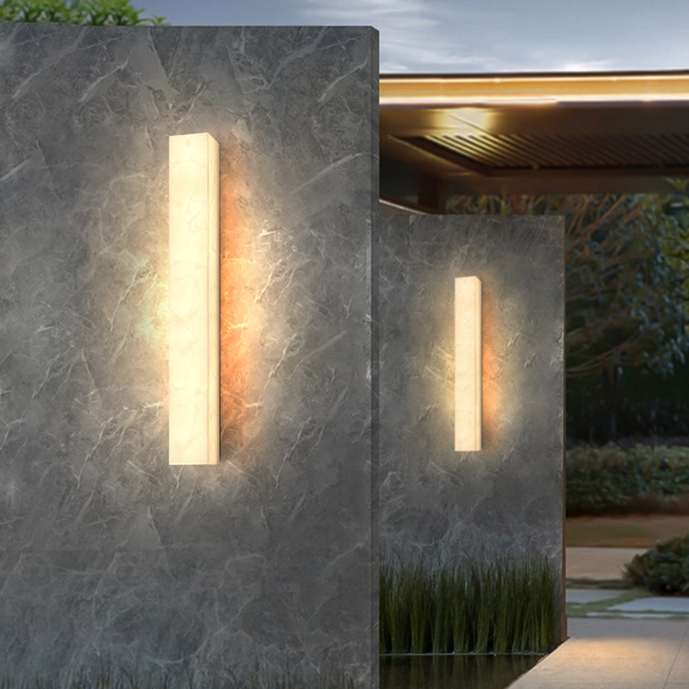 Arisha Modern Rectangular Marble Outdoor Wall Lamp - Letslighting