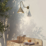 Arisha Modern Minimalist Cone Metal Outdoor Waterproof Wall Lamp，Black/Gold - Letslighting