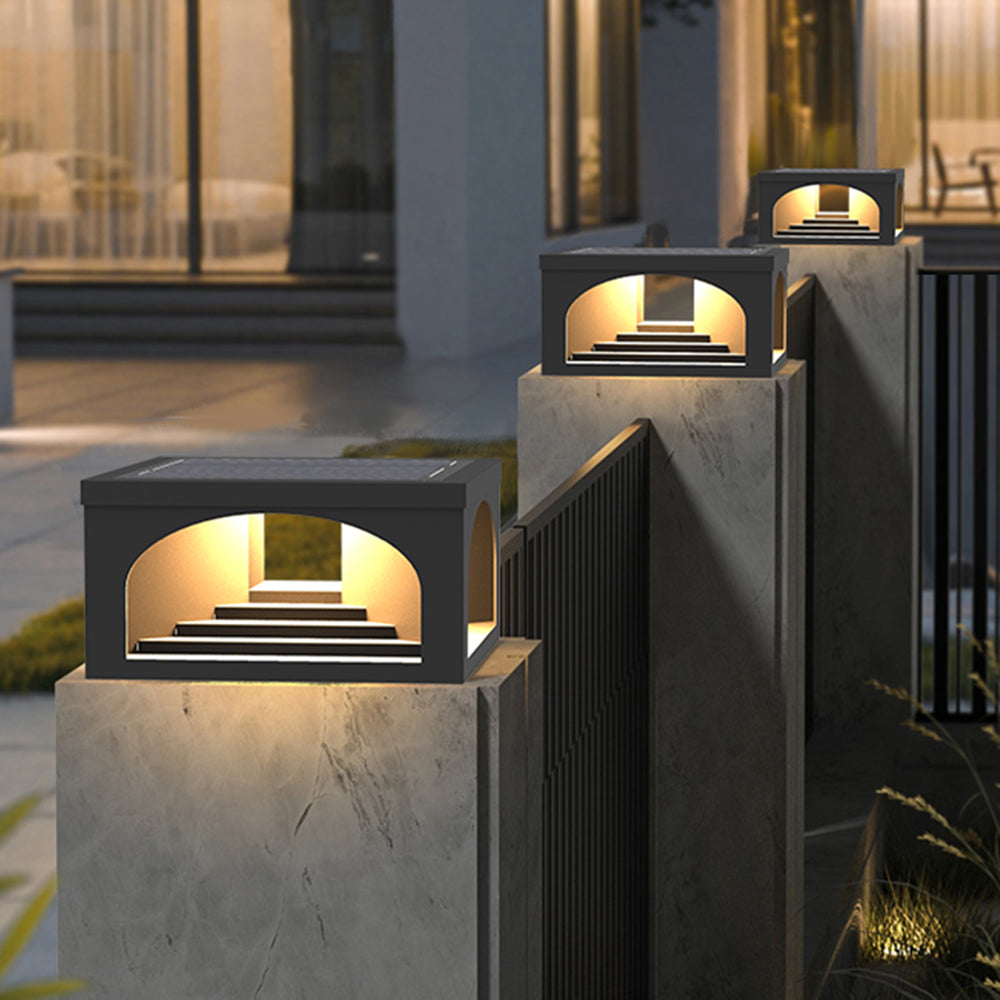 Ray Modern Stair Metal Solar Outdoor Pier-Mount Pillar Light - Letslighting