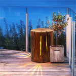 Ray Natural Column Wood Outdoor Floor Lamp Table - Lamp Outdoor