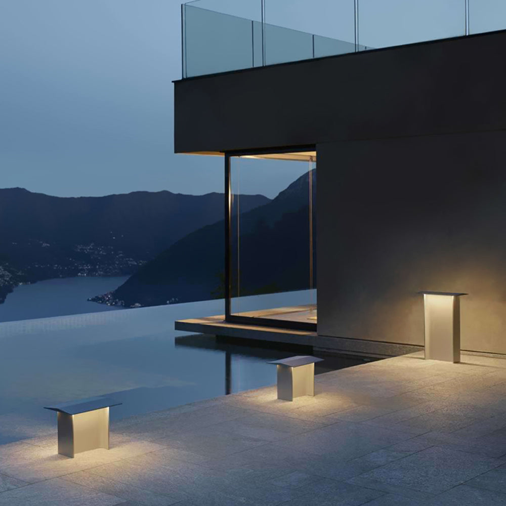 Ray Modern Metal Rectangular Solar Outdoor Path Light - Lamp Outdoor