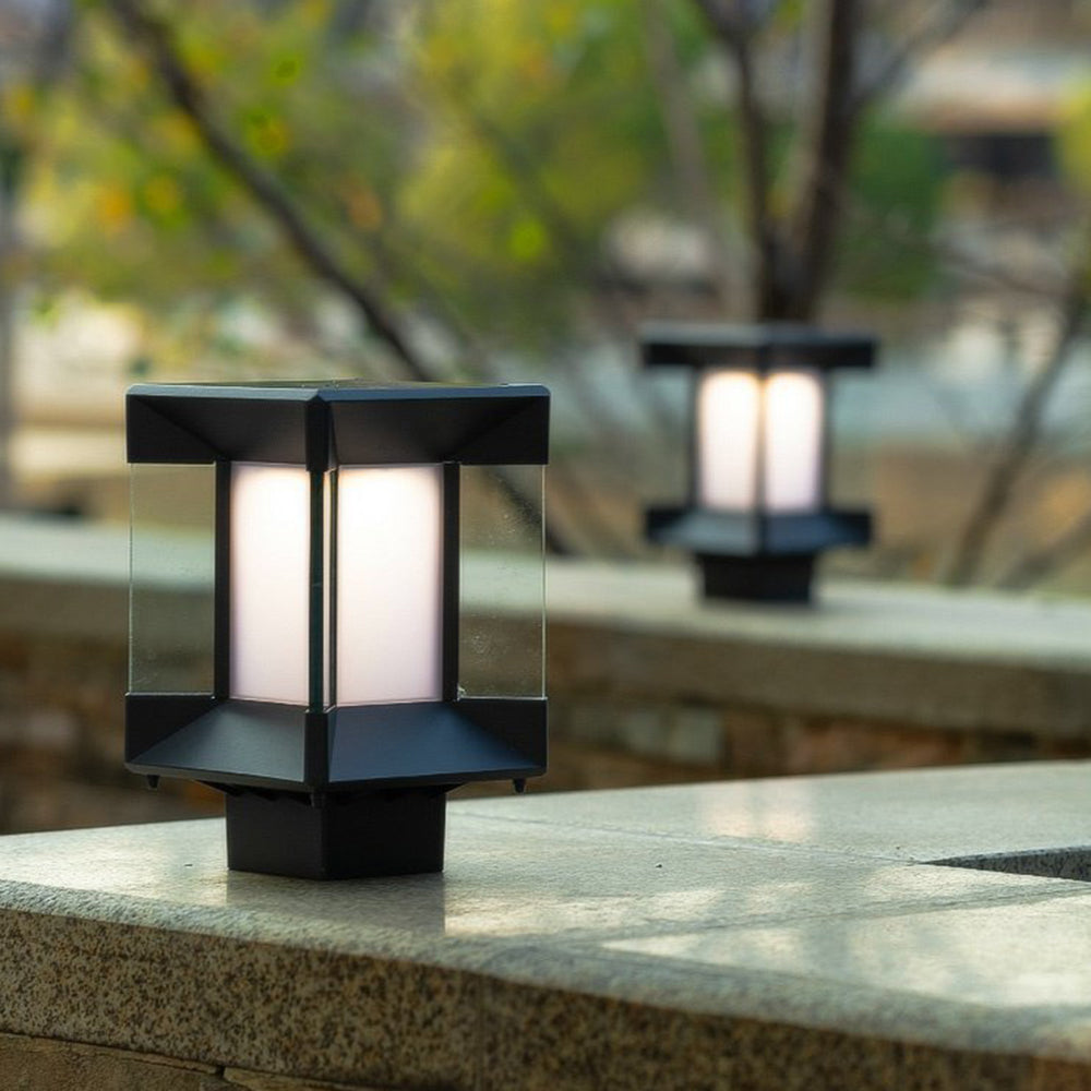 Ray Modern Rectangular Metal Glass Outdoor Lamp - - Letslighting