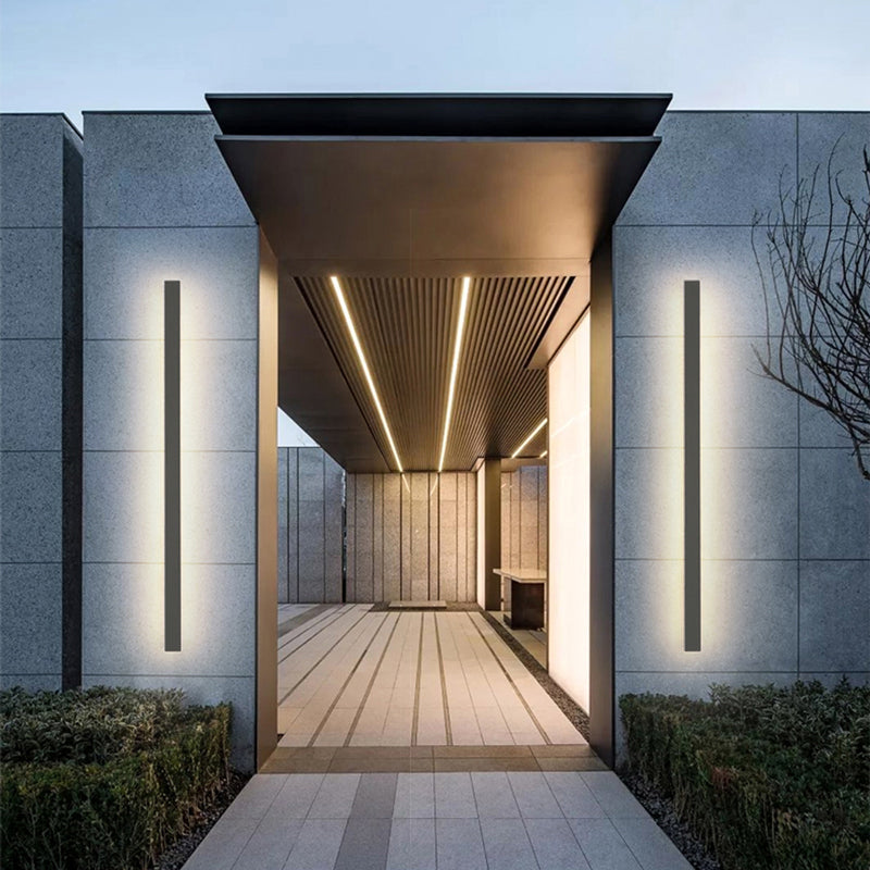 Arisha Sleek Minimalist Rimless Linear Metal Outdoor Wall Light - Letslighting