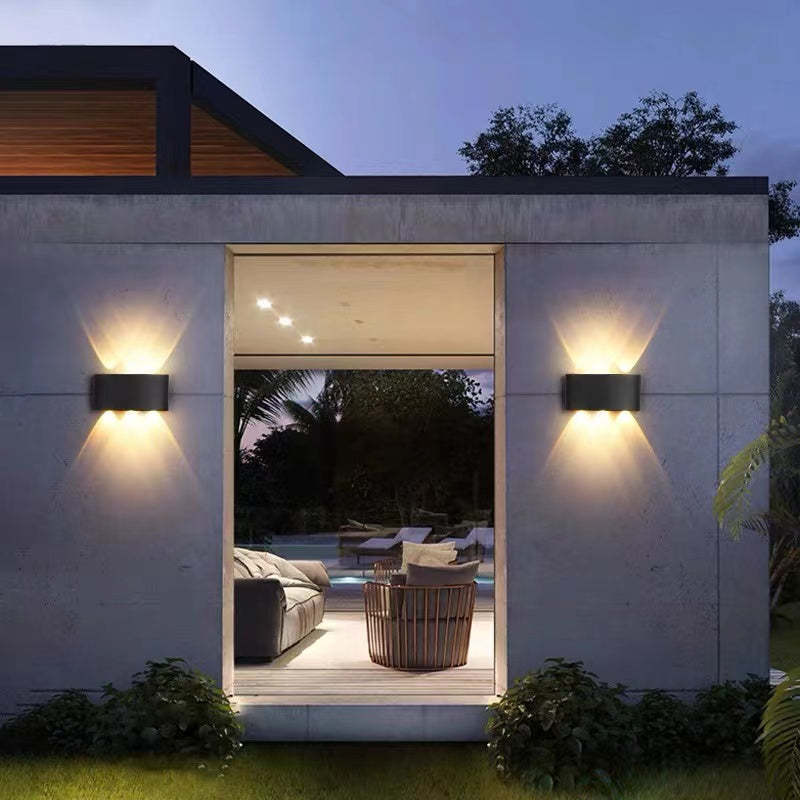 Ray Modern Rectangular Metal Outdoor Wall Lamp Water-Wave - Letslighting