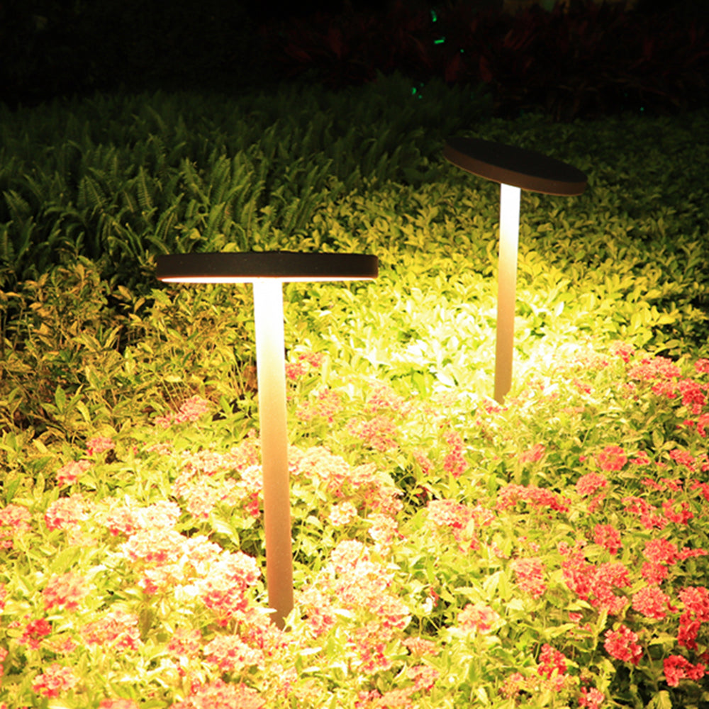 Ray Modern Metal Disc Solar Outdoor Bollard Light - Lamp Outdoor