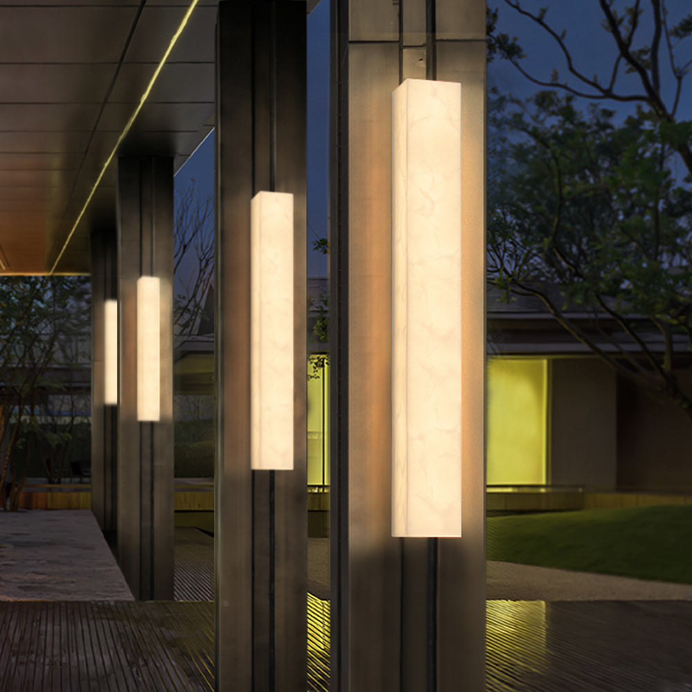 Arisha Modern Rectangular Marble Outdoor Wall Lamp - Letslighting