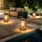 Ray Outdoor Floor Lamp Hardwired Solar Metal Cage - Lamp Outdoor