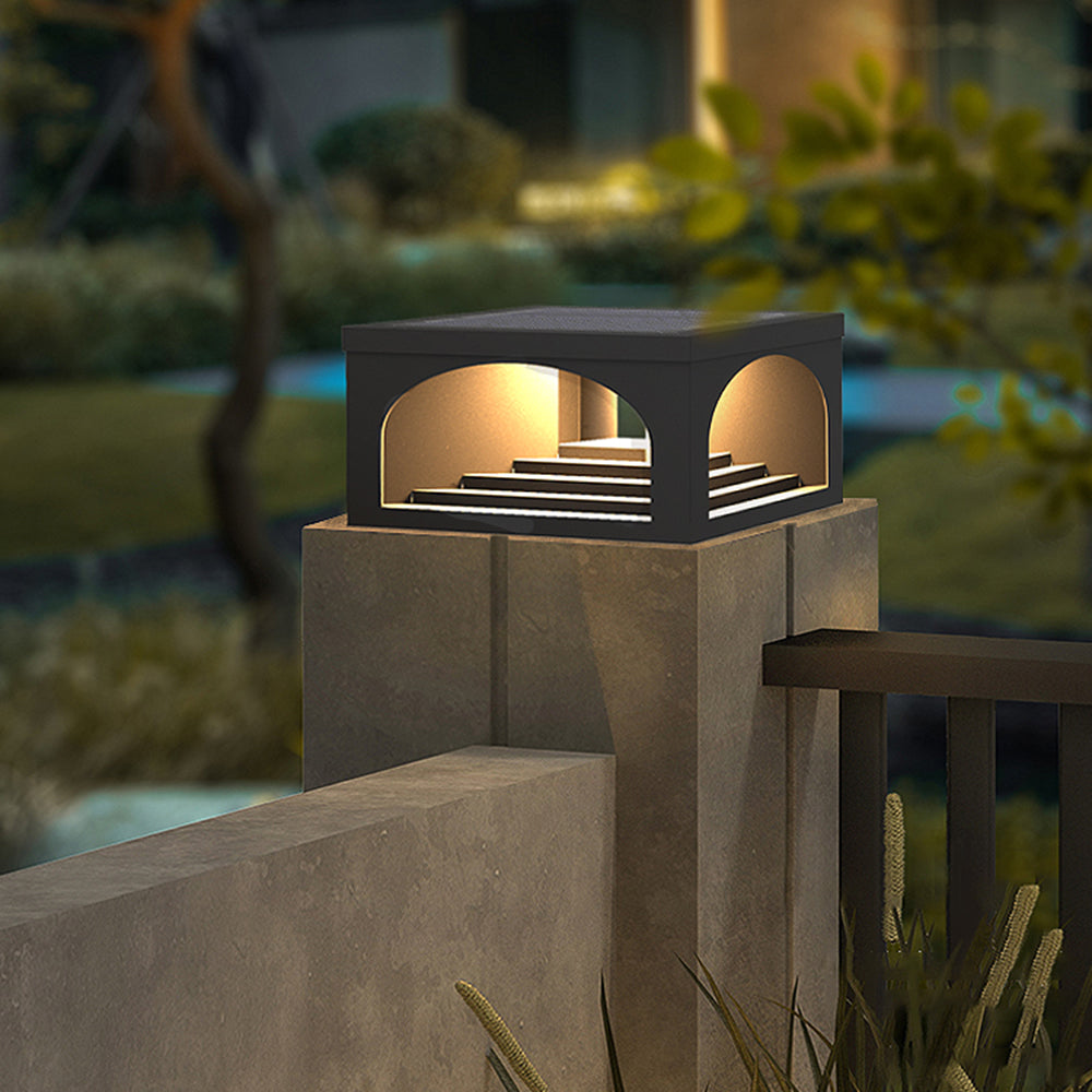 Ray Modern Stair Metal Solar Outdoor Pier-Mount Pillar Light - Letslighting