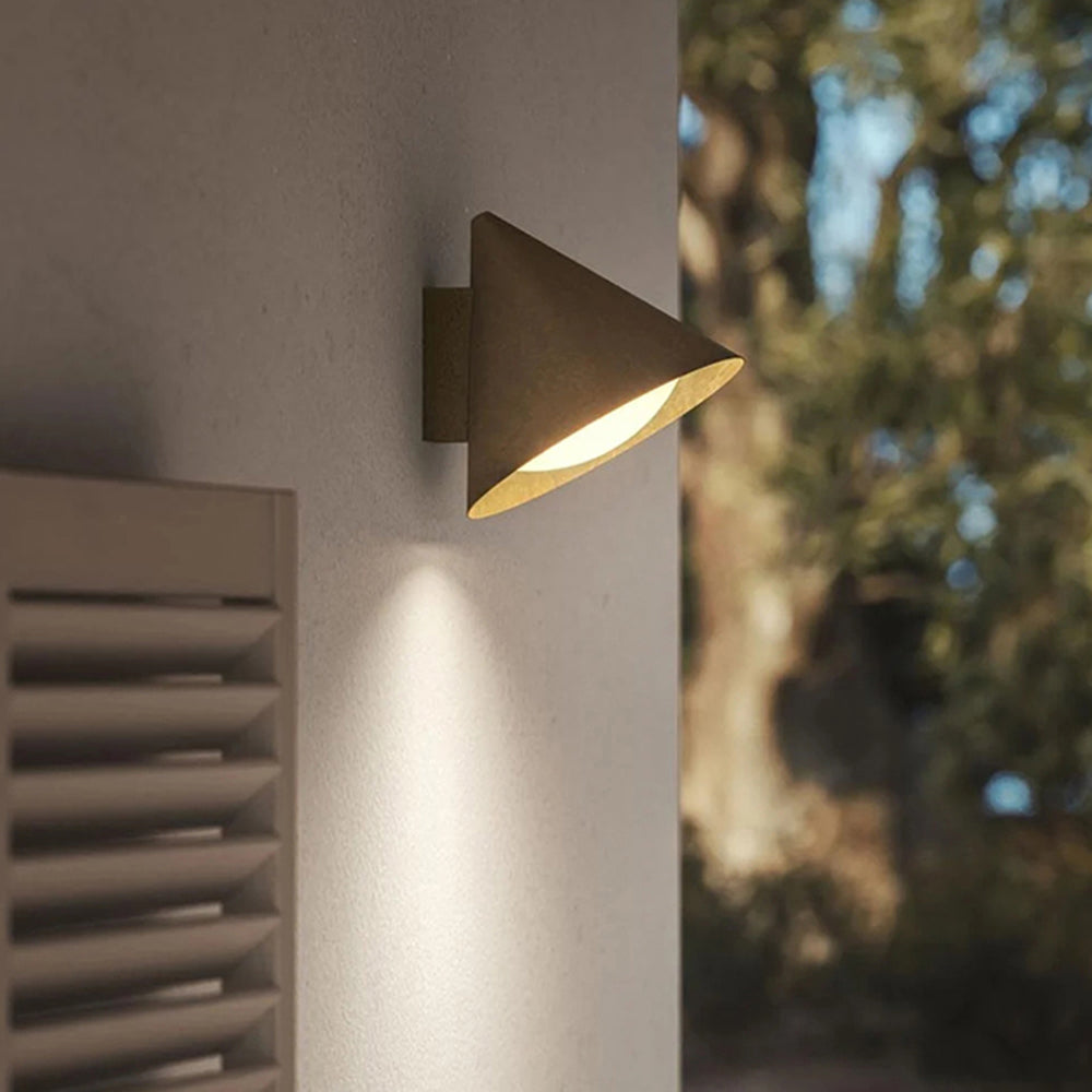 Arisha Modern Minimalist Cone Metal Outdoor Waterproof Wall Lamp，Black/Gold - Letslighting