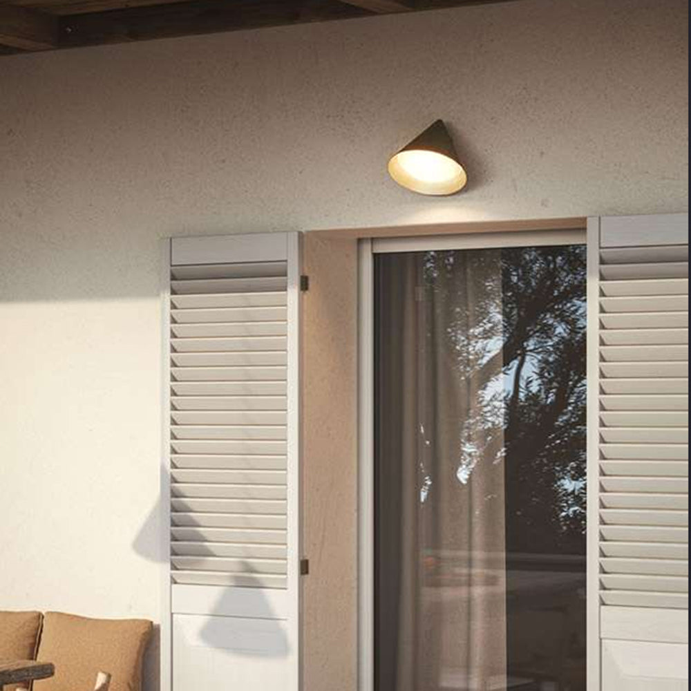 Arisha Modern Minimalist Cone Metal Outdoor Waterproof Wall Lamp，Black/Gold - Letslighting