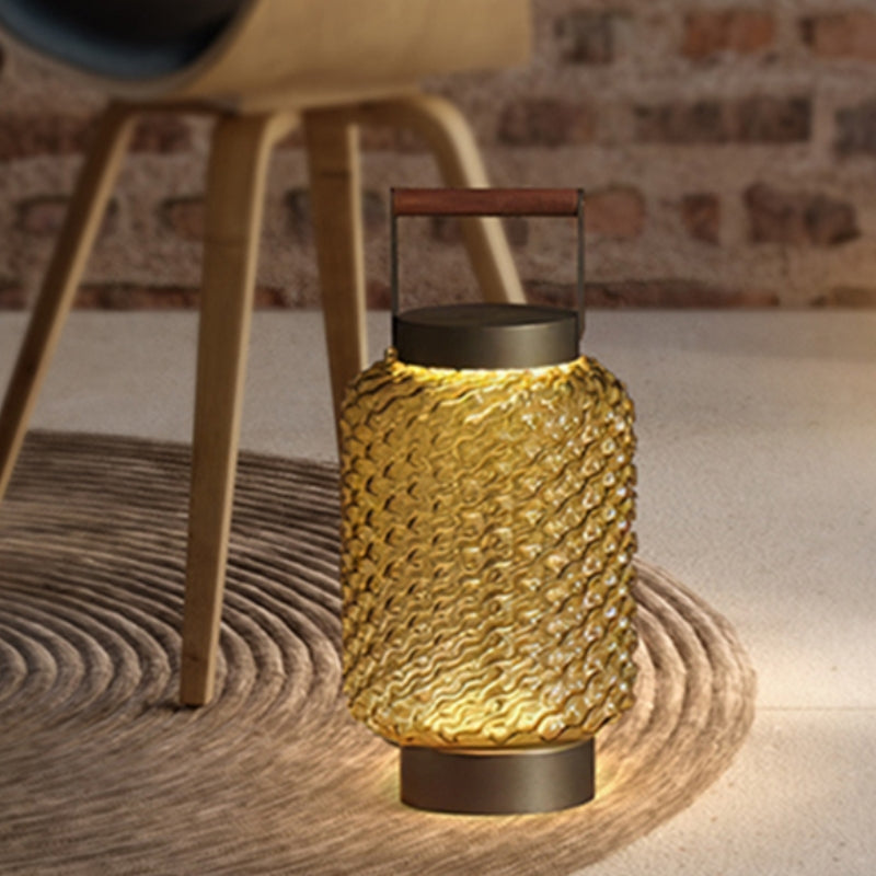 Valentina Vintage Lantern Metal/Glass Outdoor Floor Lamp - Lamp Outdoor