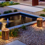 Ray Natural Column Wood Outdoor Floor Lamp Table - Lamp Outdoor