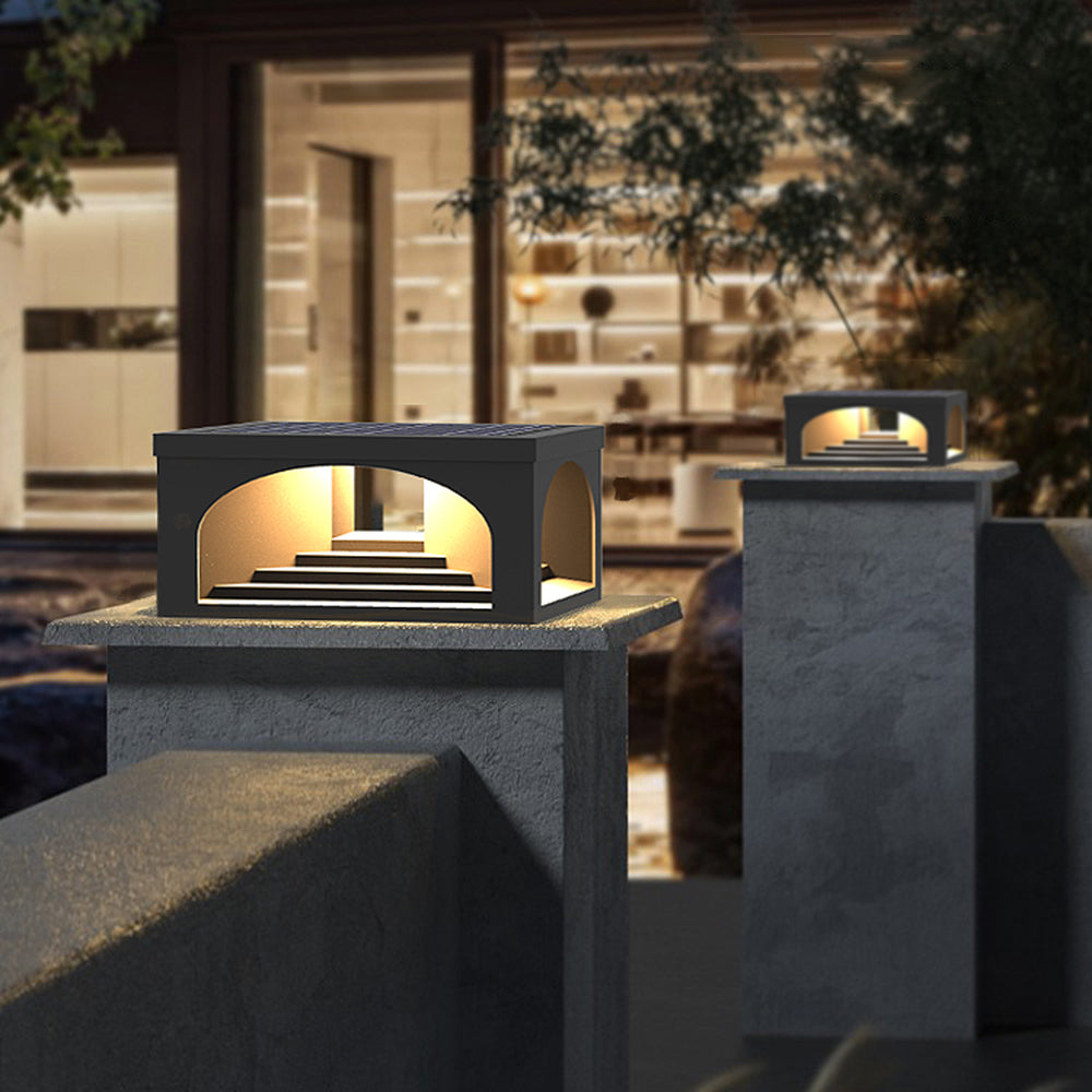 Ray Modern Stair Metal Solar Outdoor Pier-Mount Pillar Light - Letslighting