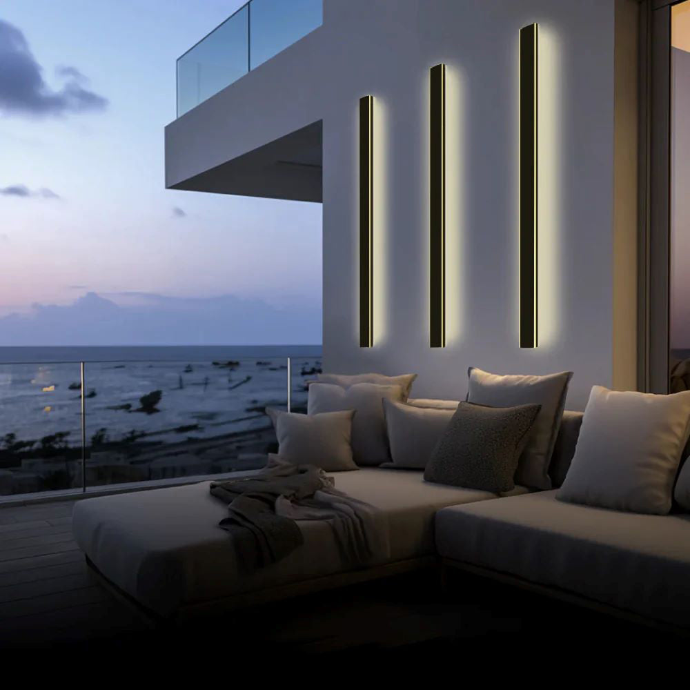 Arisha Ripple Minimalist Linear LED Outdoor Wall Lamp Metal Garden Corridor Balcony - Letslighting