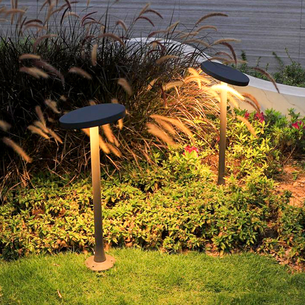 Ray Modern Metal Disc Solar Outdoor Bollard Light - Lamp Outdoor